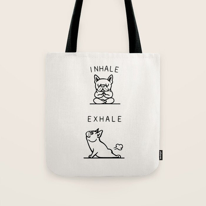 Inhale Exhale Frenchie Tote Bag Gallery Image 1