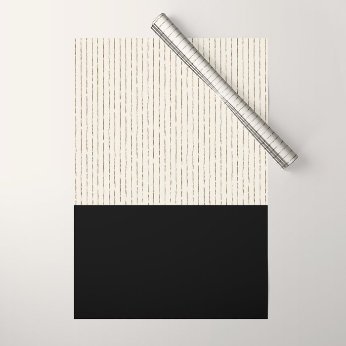 Cream Black Wrapping Paper Gallery Image 1