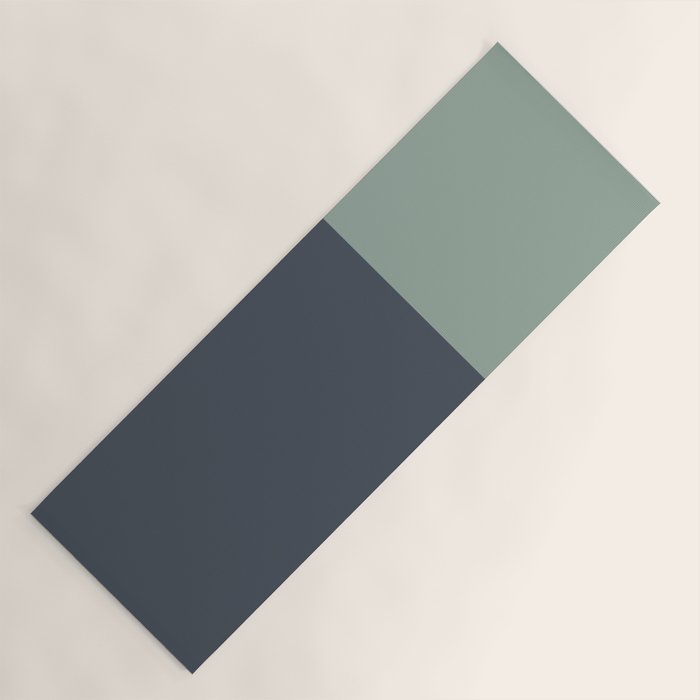 Navy Gray Blue Green Celadon Sage Minimalist Solid Stripe Color Block Pattern Yoga Mat Gallery Image 1