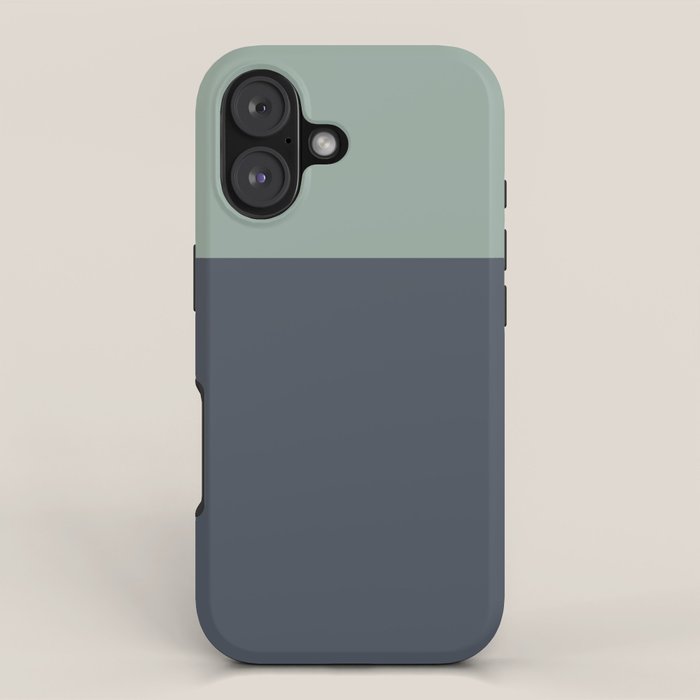 Navy Gray Blue Green Celadon Sage Minimalist Solid Stripe Color Block Pattern iPhone Case Gallery Image 1