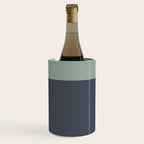 Navy Gray Blue Green Celadon Sage Minimalist Solid Stripe Color Block Pattern Wine Chiller Gallery Image 1