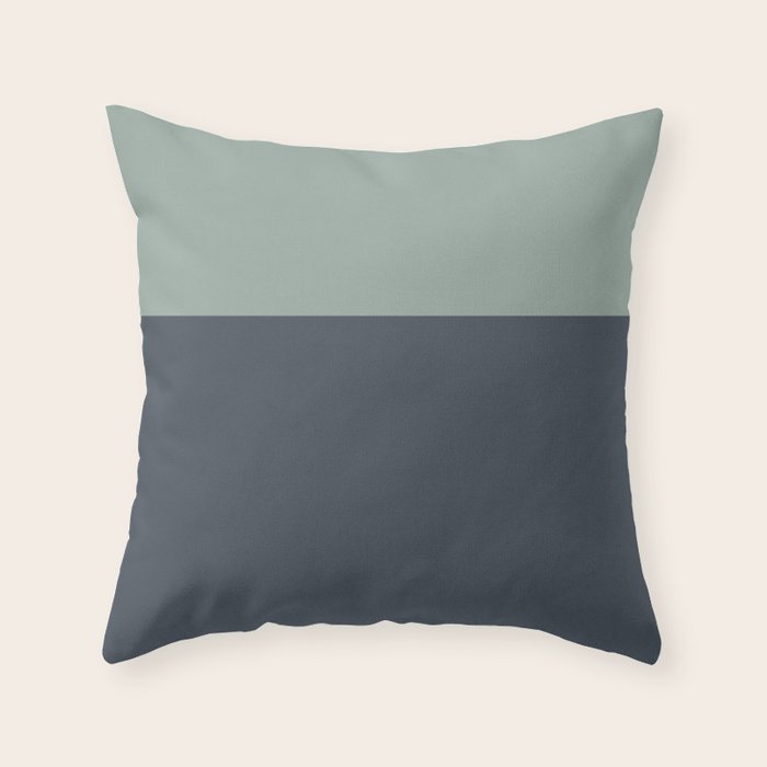 Navy Gray Blue Green Celadon Sage Minimalist Solid Stripe Color Block Pattern Throw Pillow Gallery Image 6