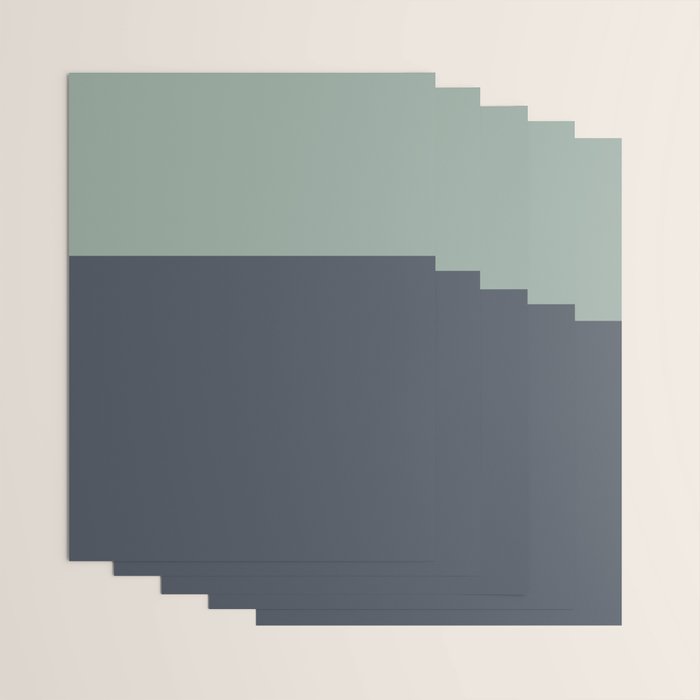 Navy Gray Blue Green Celadon Sage Minimalist Solid Stripe Color Block Pattern Wrapping Paper Gallery Image 3