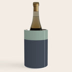 Navy Gray Blue Green Celadon Sage Minimalist Solid Stripe Color Block Pattern Wine Chiller Gallery Image 2