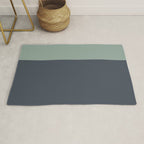 Navy Gray Blue Green Celadon Sage Minimalist Solid Stripe Color Block Pattern Rug Gallery Image 1