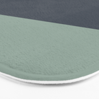 Navy Gray Blue Green Celadon Sage Minimalist Solid Stripe Color Block Pattern Bath Mat Gallery Image 3