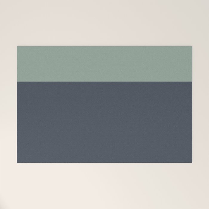 Navy Gray Blue Green Celadon Sage Minimalist Solid Stripe Color Block Pattern Welcome Mat Gallery Image 1