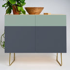 Navy Gray Blue Green Celadon Sage Minimalist Solid Stripe Color Block Pattern Credenza Gallery Image 1