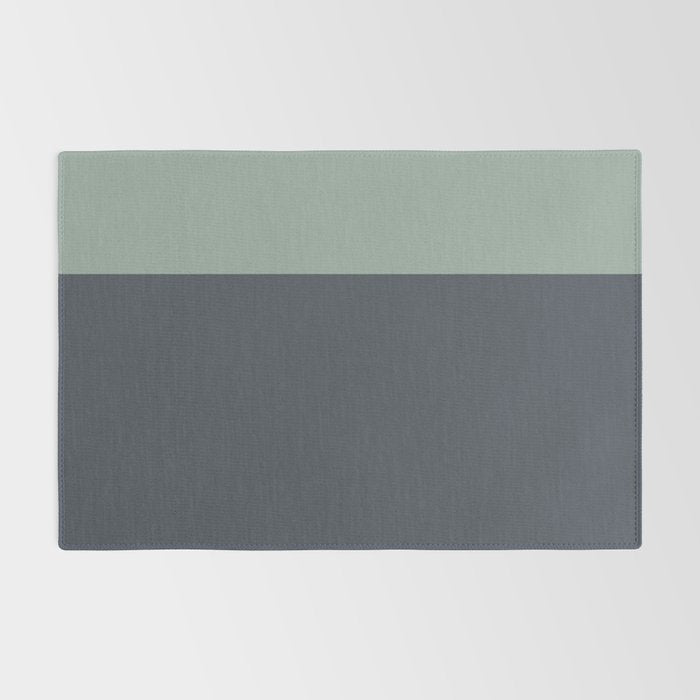 Navy Gray Blue Green Celadon Sage Minimalist Solid Stripe Color Block Pattern Rug Gallery Image 2