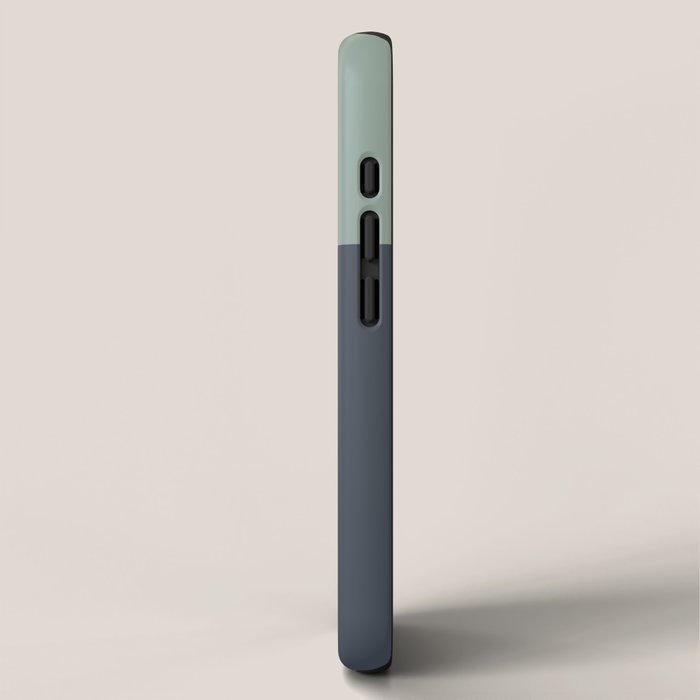Navy Gray Blue Green Celadon Sage Minimalist Solid Stripe Color Block Pattern iPhone Case Gallery Image 2
