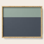 Navy Gray Blue Green Celadon Sage Minimalist Solid Stripe Color Block Pattern Serving Tray Gallery Image 1