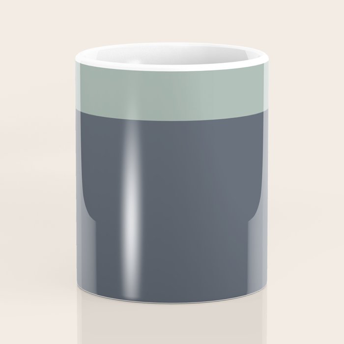 Navy Gray Blue Green Celadon Sage Minimalist Solid Stripe Color Block Pattern Coffee Mug Gallery Image 4