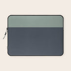 Navy Gray Blue Green Celadon Sage Minimalist Solid Stripe Color Block Pattern Laptop Sleeve Gallery Image 1