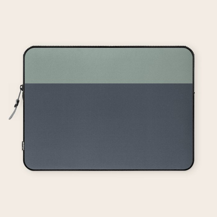 Navy Gray Blue Green Celadon Sage Minimalist Solid Stripe Color Block Pattern Laptop Sleeve Gallery Image 1
