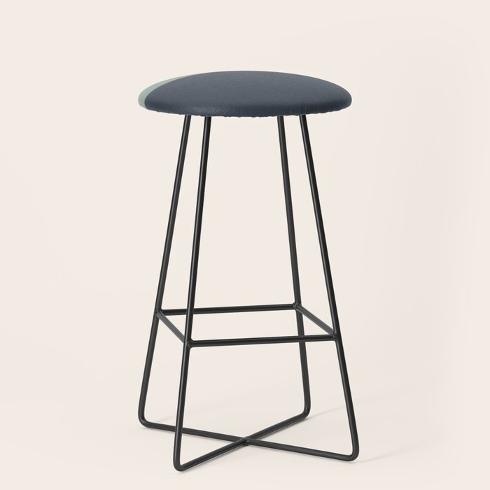 Navy Gray Blue Green Celadon Sage Minimalist Solid Stripe Color Block Pattern Stool Gallery Image 1