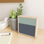 Navy Gray Blue Green Celadon Sage Minimalist Solid Stripe Color Block Pattern Mini Art Print Gallery Image 2
