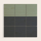 Navy Gray Blue Green Celadon Sage Minimalist Solid Stripe Color Block Pattern Wood Wall Art Gallery Image 1