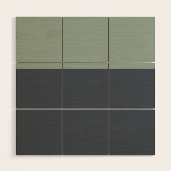 Navy Gray Blue Green Celadon Sage Minimalist Solid Stripe Color Block Pattern Wood Wall Art Gallery Image 1