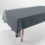 Navy Gray Blue Green Celadon Sage Minimalist Solid Stripe Color Block Pattern Tablecloth Gallery Image 1