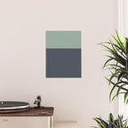 Navy Gray Blue Green Celadon Sage Minimalist Solid Stripe Color Block Pattern Poster Gallery Image 2