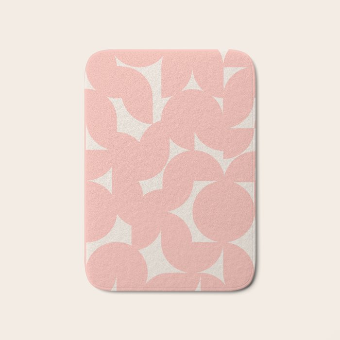 Contemporary Geometric Shapes - Soft Pink Bath Mat Gallery Image 1