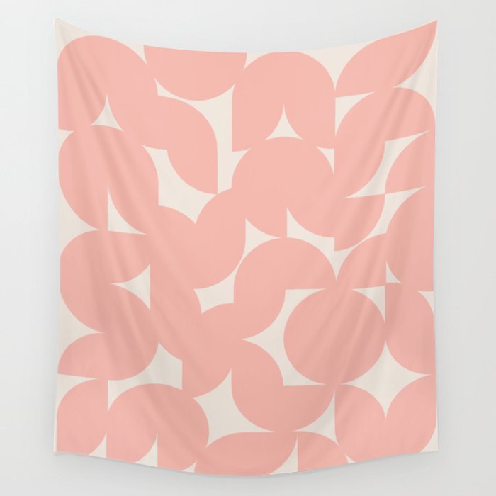 Contemporary Geometric Shapes - Soft Pink Wall Tapestry Gallery Image 1