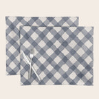 Hand Painted Blue Festive Gingham Theme Placemat Gallery Image 1