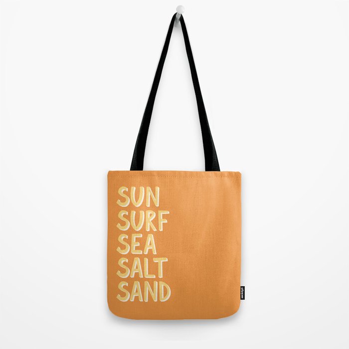 Sun Surf Sea Salt Sand Hand Lettering Tote Bag Gallery Image 2