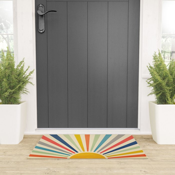 Sun Retro Art III Welcome Mat Gallery Image 3