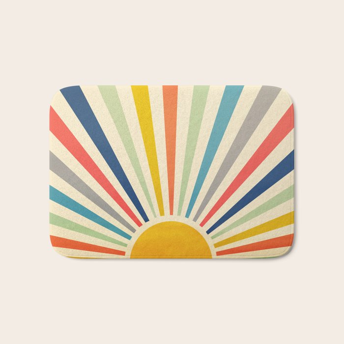 Sun Retro Art III Bath Mat Gallery Image 1