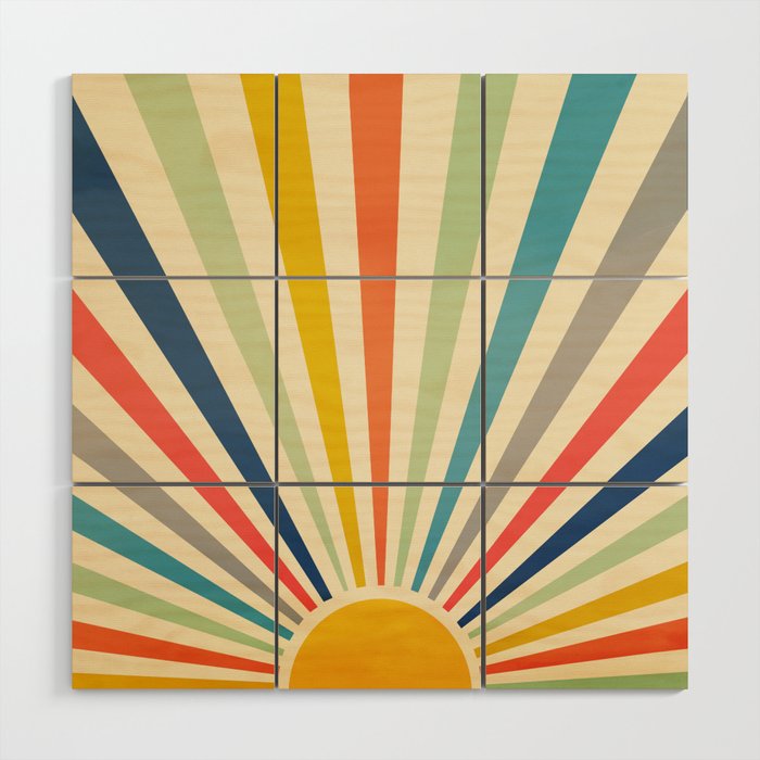 Sun Retro Art III Wood Wall Art Gallery Image 1