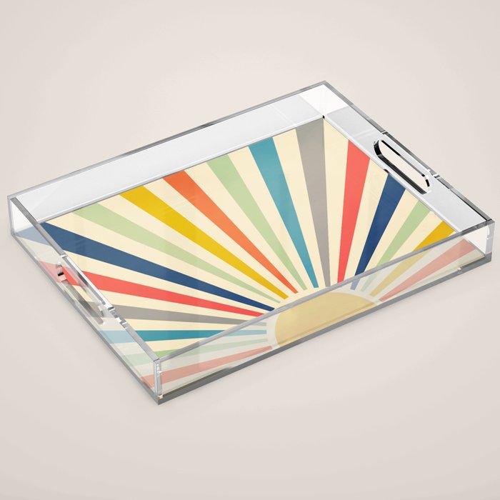 Sun Retro Art III Acrylic Tray Gallery Image 1