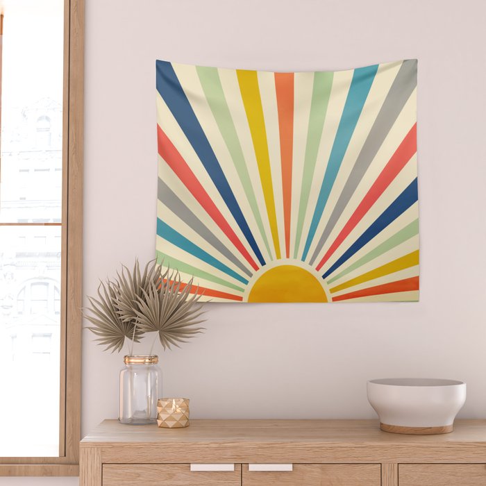 Sun Retro Art III Wall Tapestry Gallery Image 2
