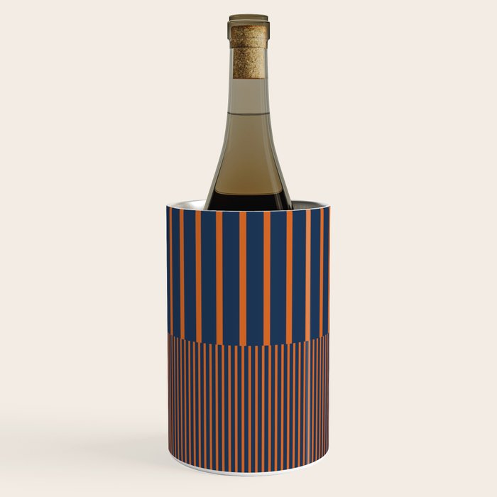 Stripes Pattern and Lines 8 in Navy Blue Orange Wine Chiller Gallery Image 3