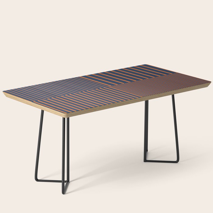 Stripes Pattern and Lines 8 in Navy Blue Orange Coffee Table Gallery Image 1