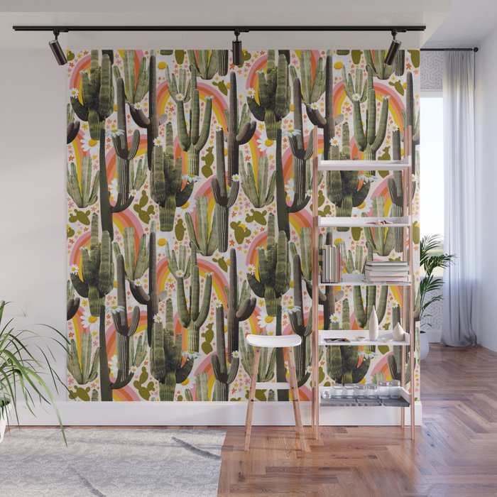 Cactus Collage Print Wall Mural Gallery Image 1