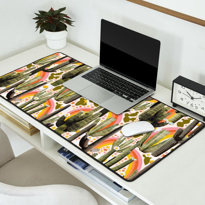 Cactus Collage Print Desk Mat Gallery Image 2