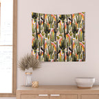 Cactus Collage Print Wall Tapestry Gallery Image 2