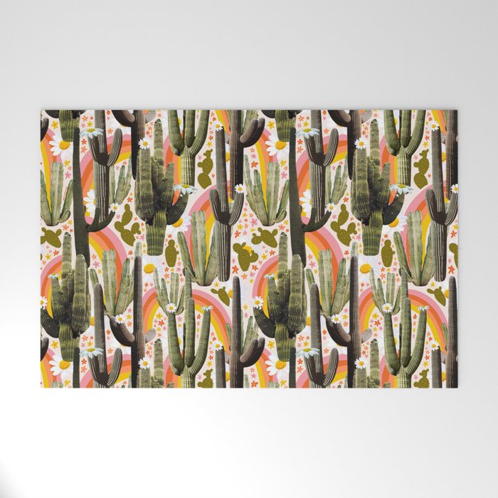 Cactus Collage Print Welcome Mat Gallery Image 1