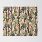 Cactus Collage Print Throw Blanket Gallery Image 2
