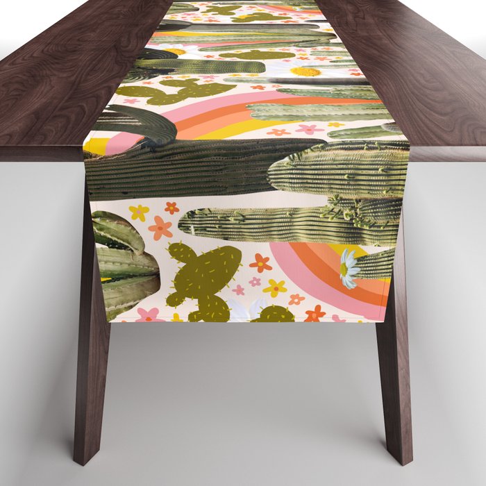 Cactus Collage Print Table Runner Gallery Image 1