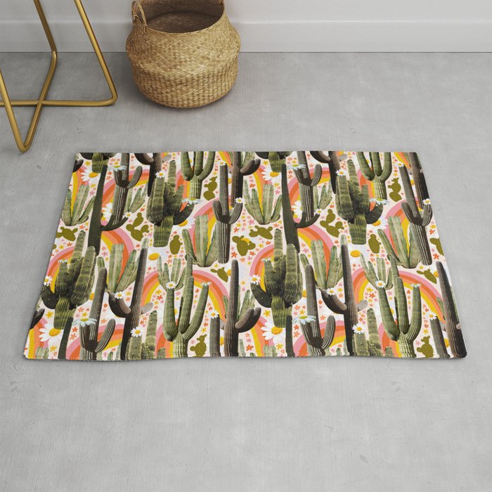 Cactus Collage Print Rug Gallery Image 1