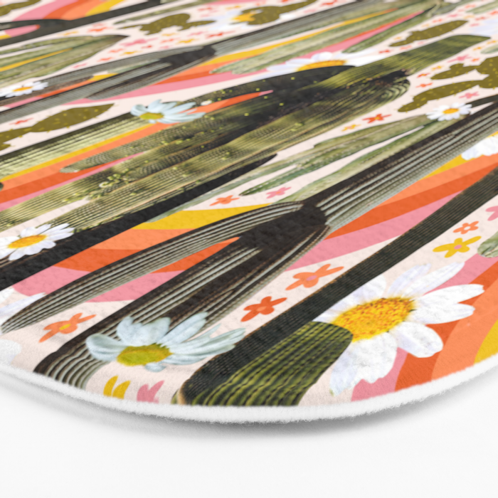 Cactus Collage Print Bath Mat Gallery Image 3