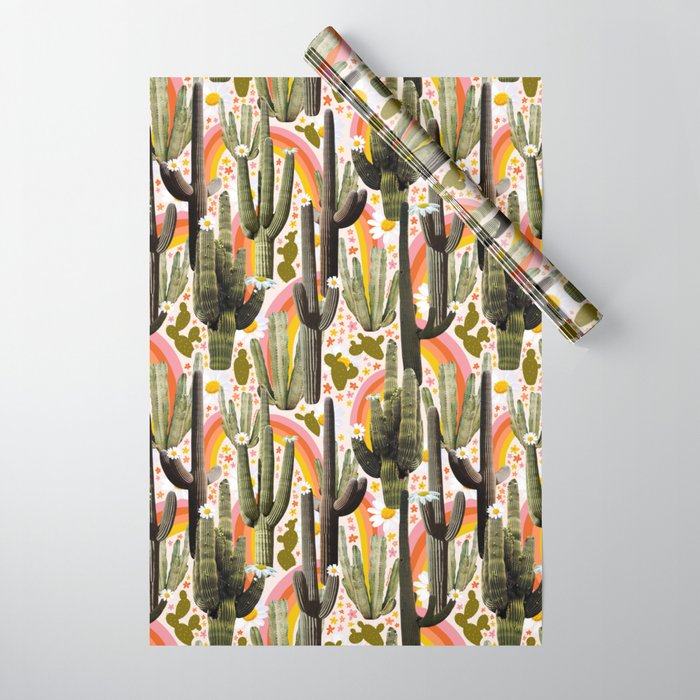 Cactus Collage Print Wrapping Paper Gallery Image 1