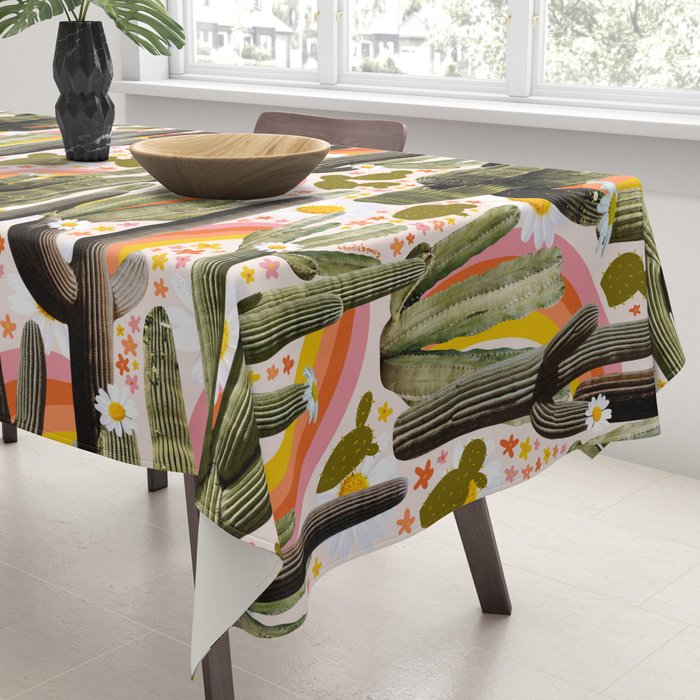 Cactus Collage Print Tablecloth Gallery Image 3