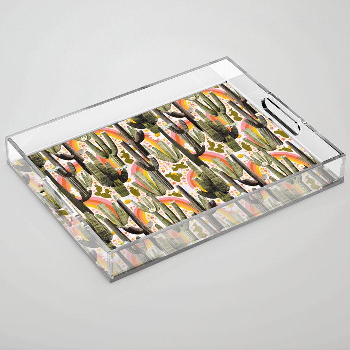 Cactus Collage Print Acrylic Tray Gallery Image 1