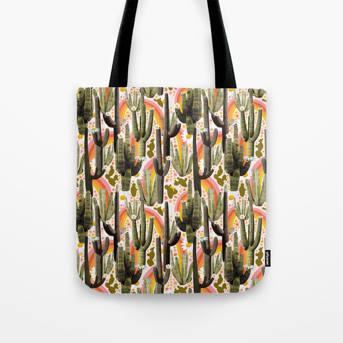 Cactus Collage Print Tote Bag Gallery Image 1