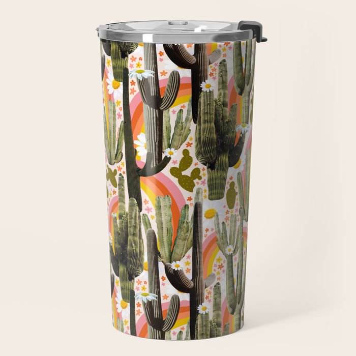 Cactus Collage Print Travel Mug Gallery Image 2