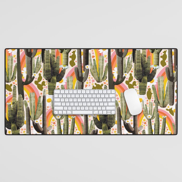 Cactus Collage Print Desk Mat Gallery Image 1