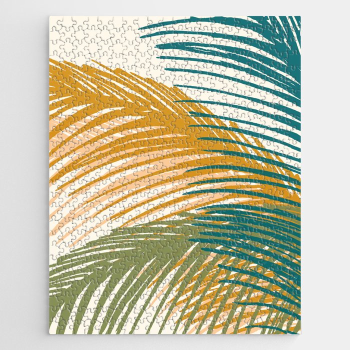 Golden Hour Palms Modern Botanical Jigsaw Puzzle Gallery Image 1